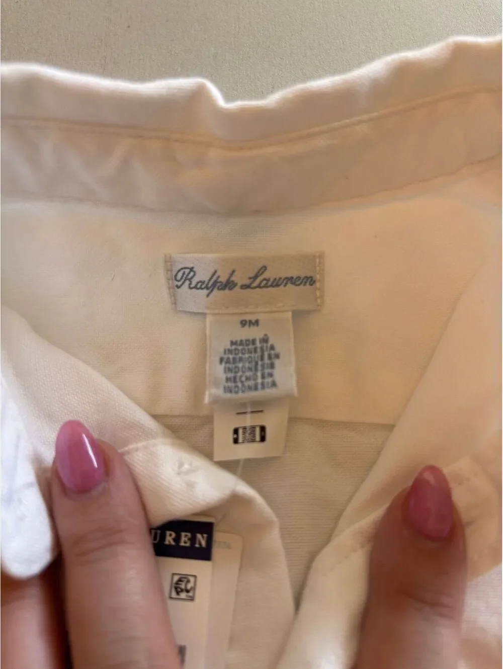 NWT Ralph Lauren Baby Girl White Sleeveless Dress w. Floral Belt Size 9M